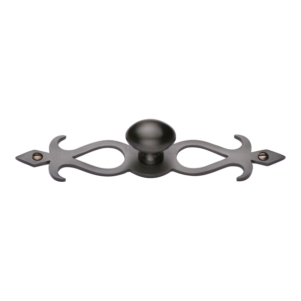 C3072 32-MB • 32 x 162 x 32mm • Matt Bronze • Heritage Brass Oval On Traditional Plate Cabinet Knob